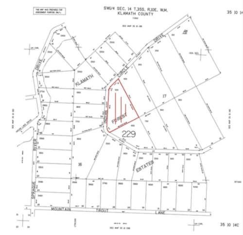 5.62 Acres, map cheap raw land Chiloquin OR,