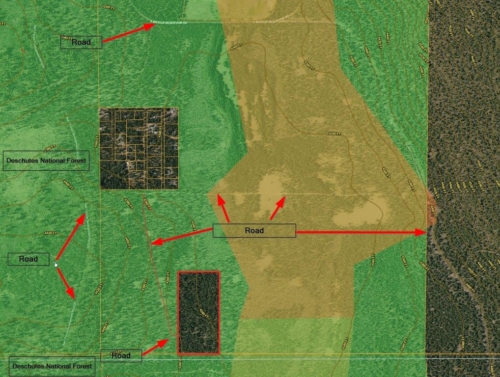Map of 20 Acres Land of La Pine County, Oregon
