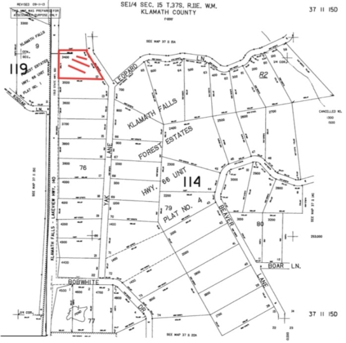 Map of 2.9 acres of land of Klamath County, OR