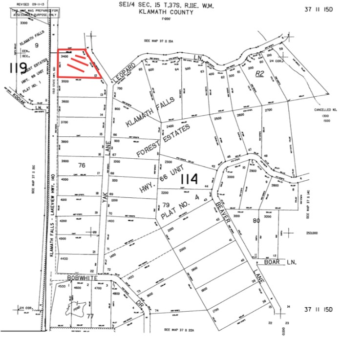 Map of 2.9 acres of land of Klamath County, OR
